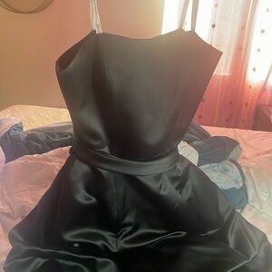 Floor length black prom dress